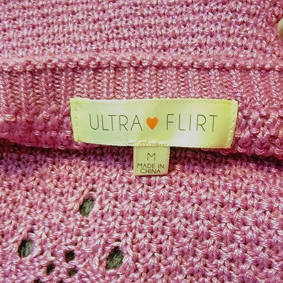 Ultra Flirt Medium Crochet Halter Mini Dress Purple NWT - Picture 9 of 11